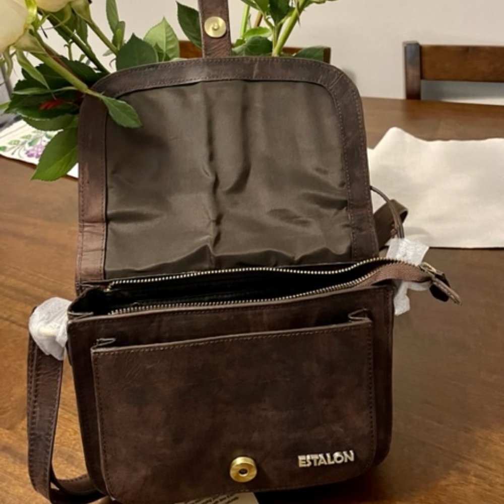 Estalon Crossbody Leather Purse-NWT